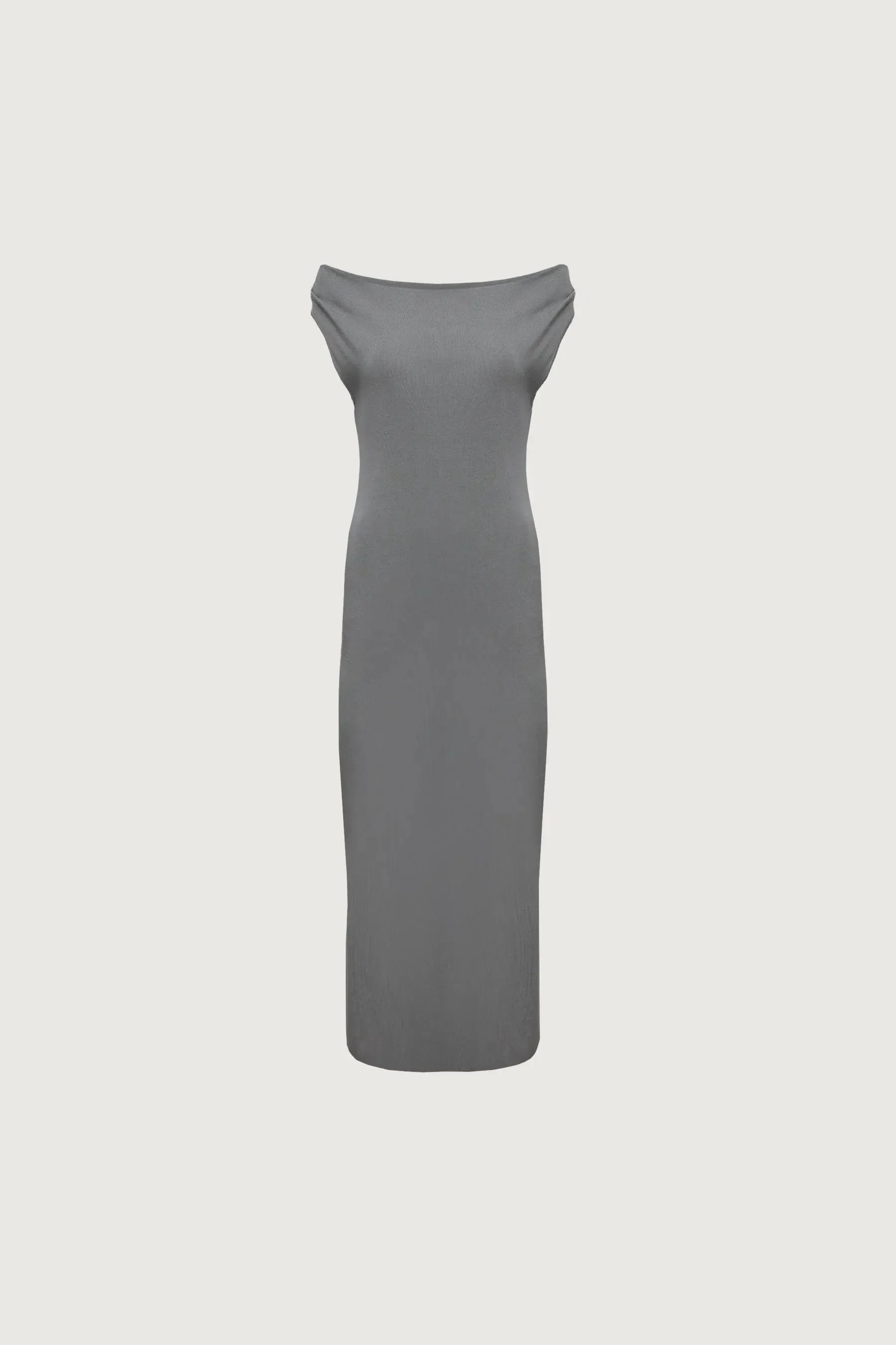 Cowl Neckline Off Shoulder Midi Dress