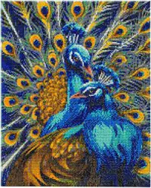 Craft Buddy Framed Crystal Art Kit, 40 x 50cm - Blue Rapsody Peacock