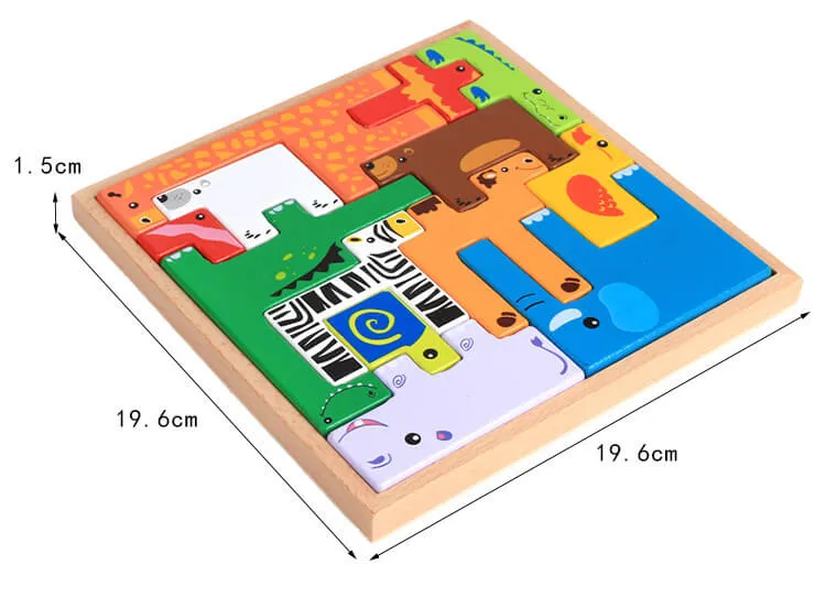 Creative Beech Wood Animal Stacking Blocks for Toddlers