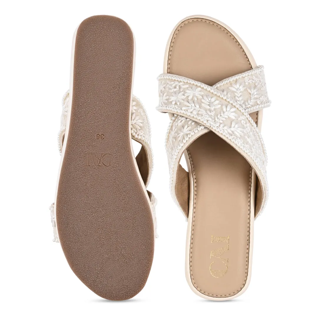 Crisscross Lace Wedge
