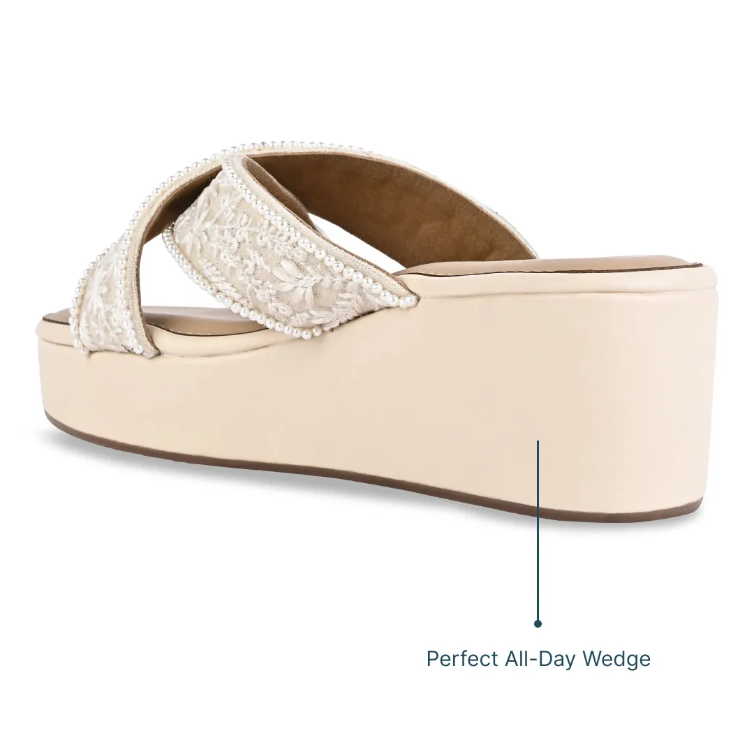 Crisscross Lace Wedge