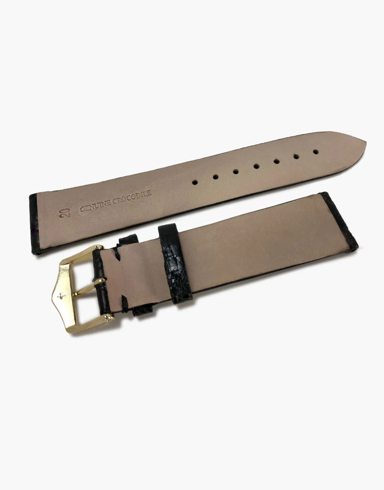 Croc Black Shine Exotic Skin Watch Bands