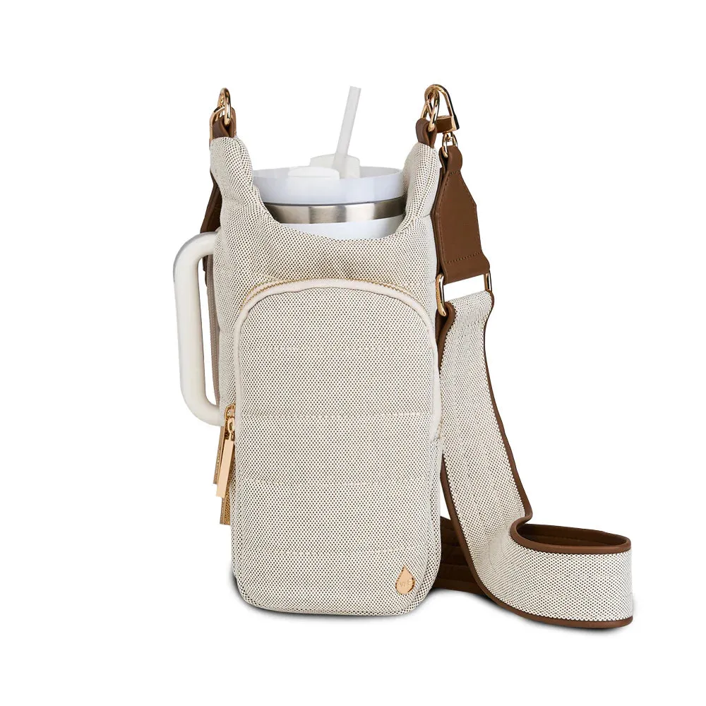 Crossbody Hydro Flask  Handle in Oatmeal Canvas