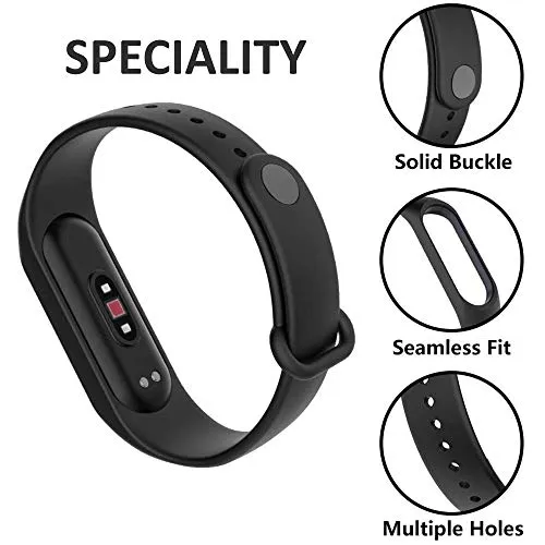 CROSSVOLT Adjustable Xiaomi Mi Band 5 & Mi Band 6 Watch Silicone Strap Band Bracelet - (Set 5)