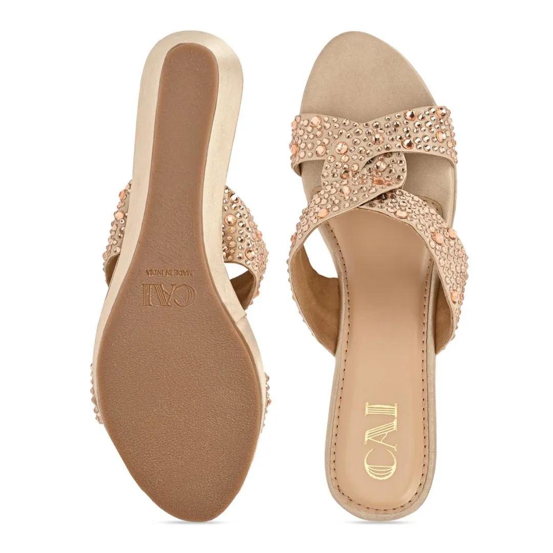 Crystal pink wedges