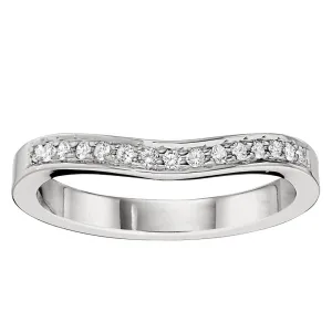 Curved Channel Diamond Wedding Band