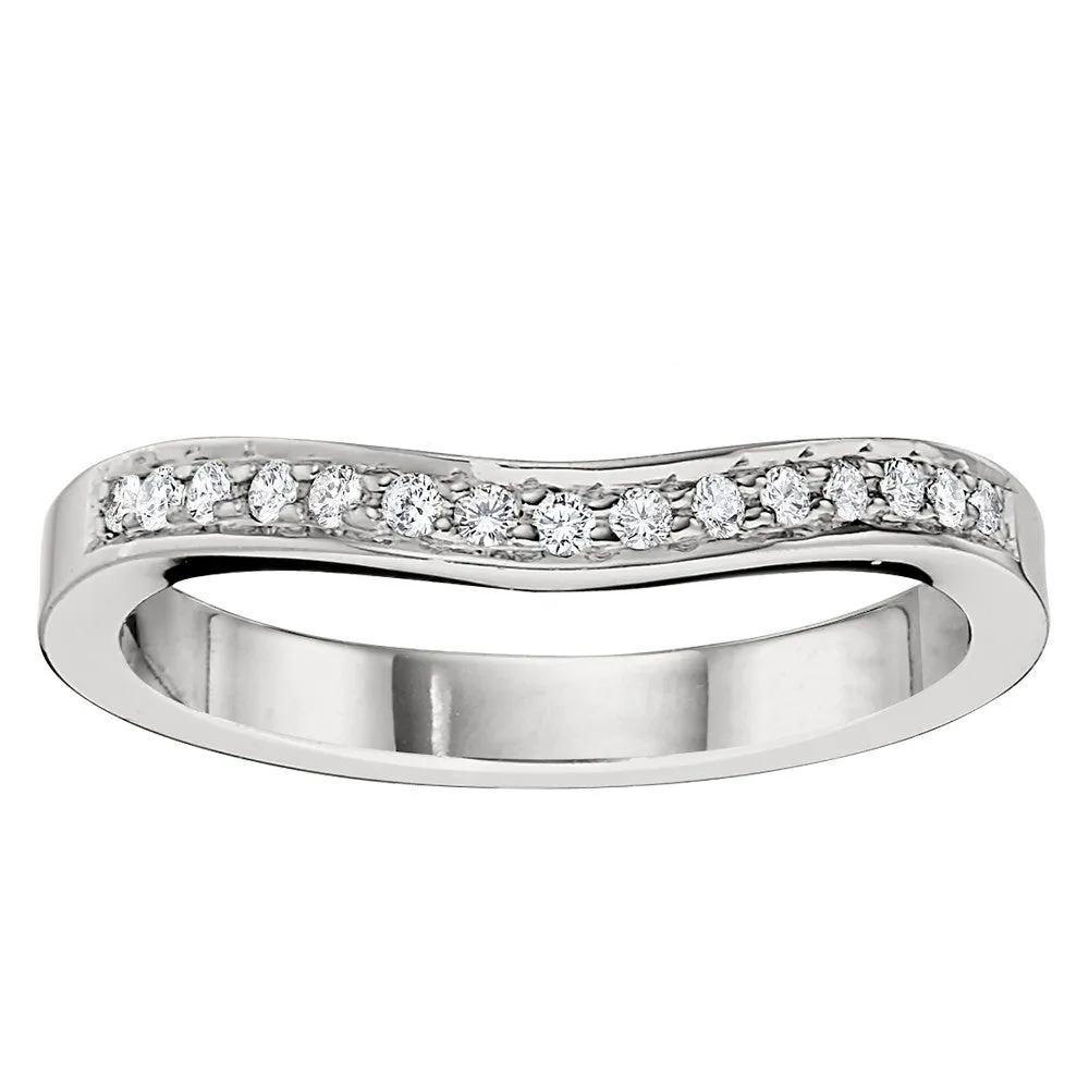 Curved Channel Diamond Wedding Band