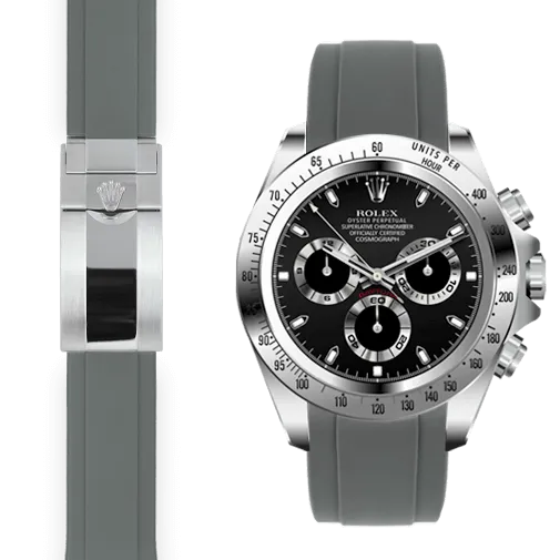 Curved End Rubber Strap for Rolex Daytona Deployant