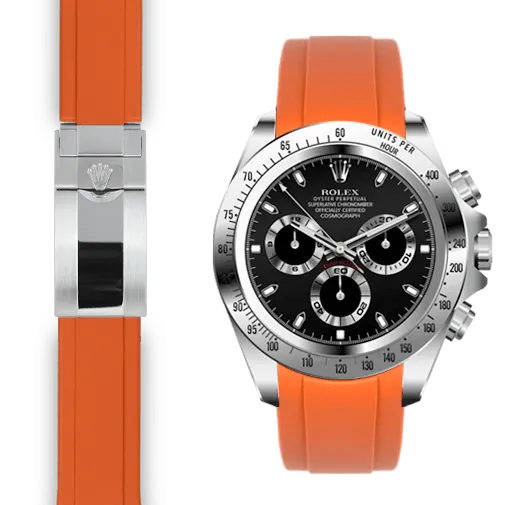 Curved End Rubber Strap for Rolex Daytona Deployant