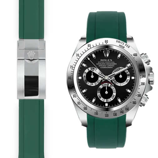 Curved End Rubber Strap for Rolex Daytona Deployant