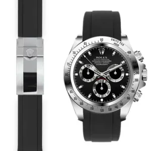 Curved End Rubber Strap for Rolex Daytona Deployant