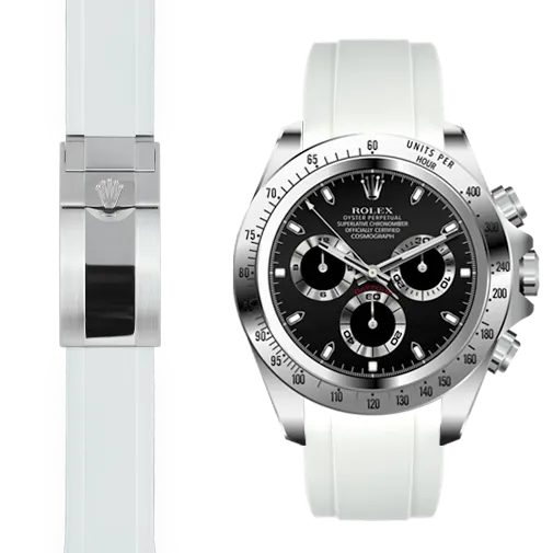 Curved End Rubber Strap for Rolex Daytona Deployant
