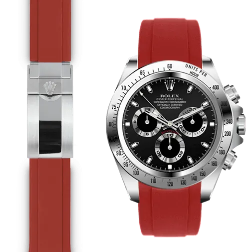 Curved End Rubber Strap for Rolex Daytona Deployant