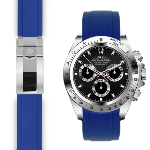 Curved End Rubber Strap for Rolex Daytona Deployant