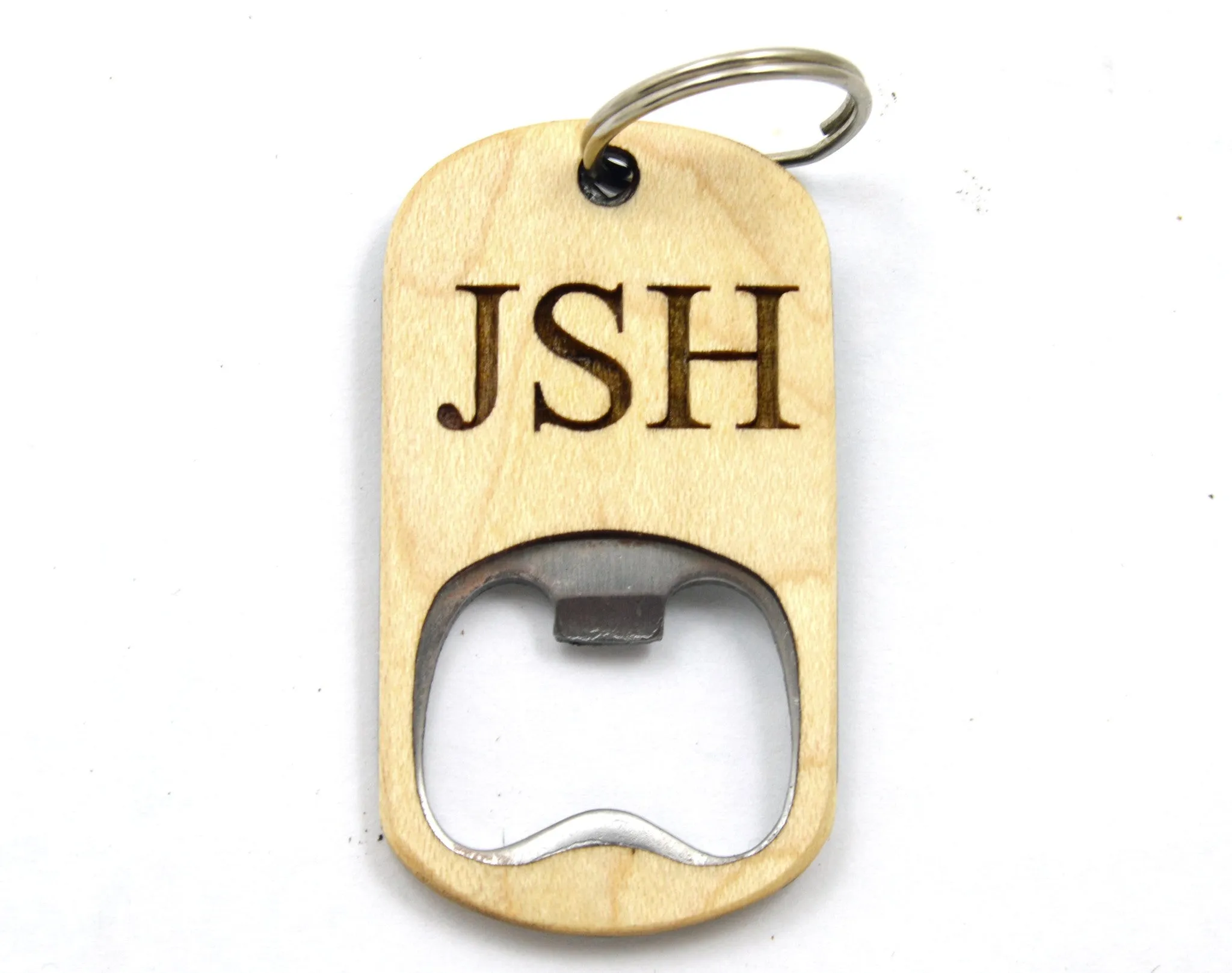 Customizable Wooden Key Chain Bottle Opener