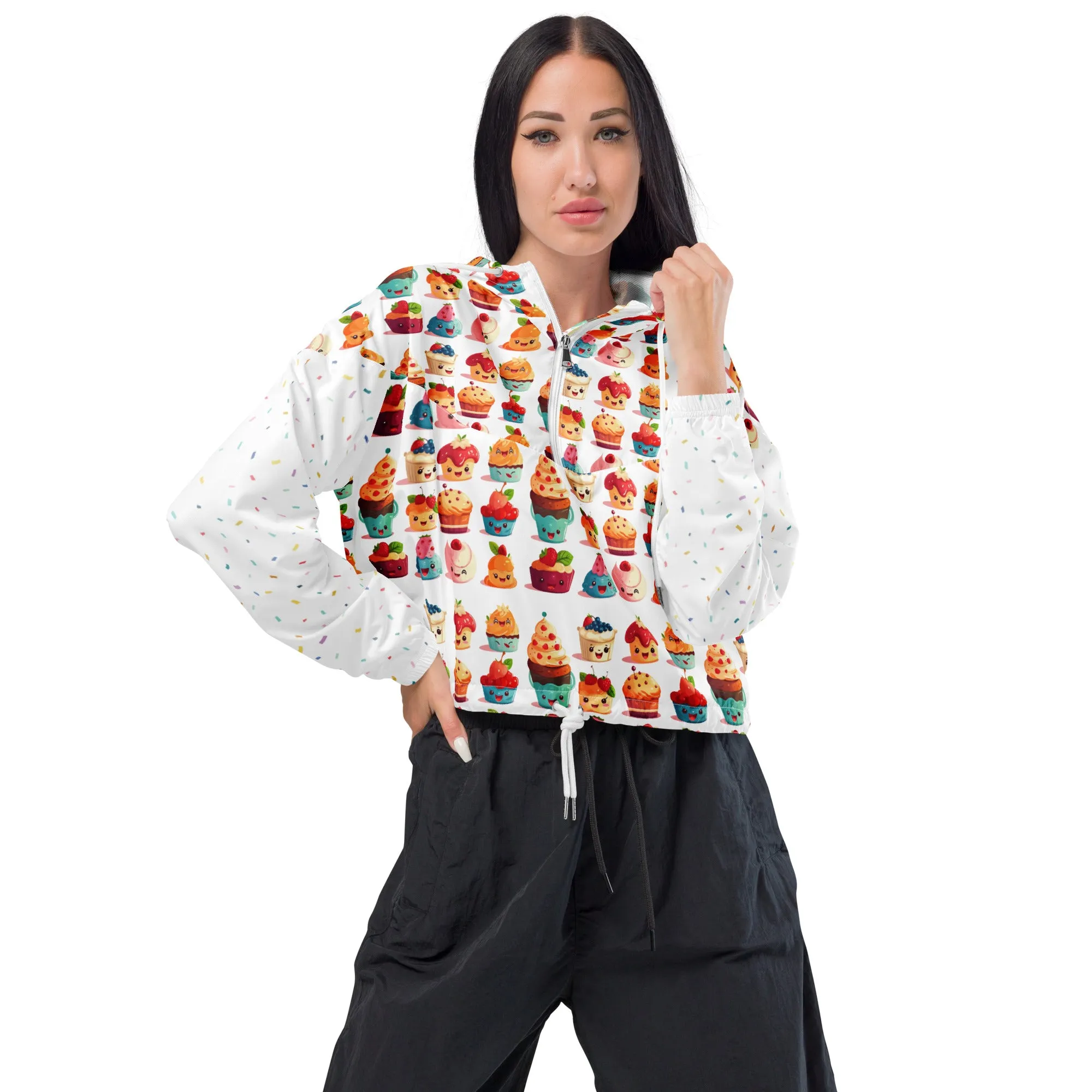 Cute Cupcakes Women’s Cropped Windbreaker SETCCK001