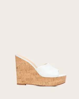Dali Leather Platform Wedge - White
