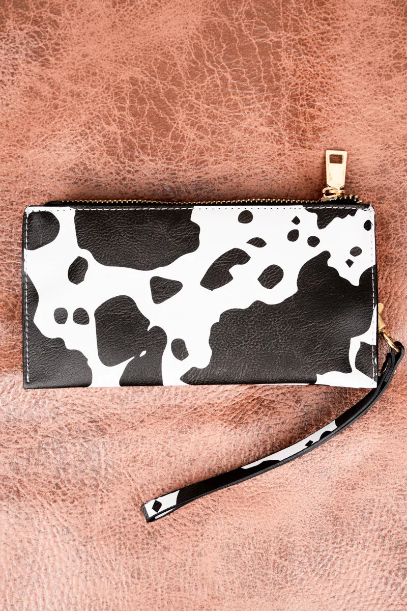 Deja Moo Faux Leather Wristlet Wallet