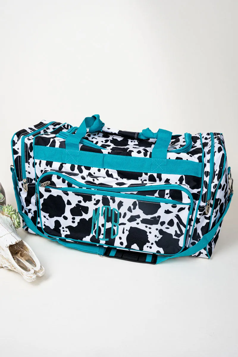 Deja Moo Turquoise Duffle Bag 23"