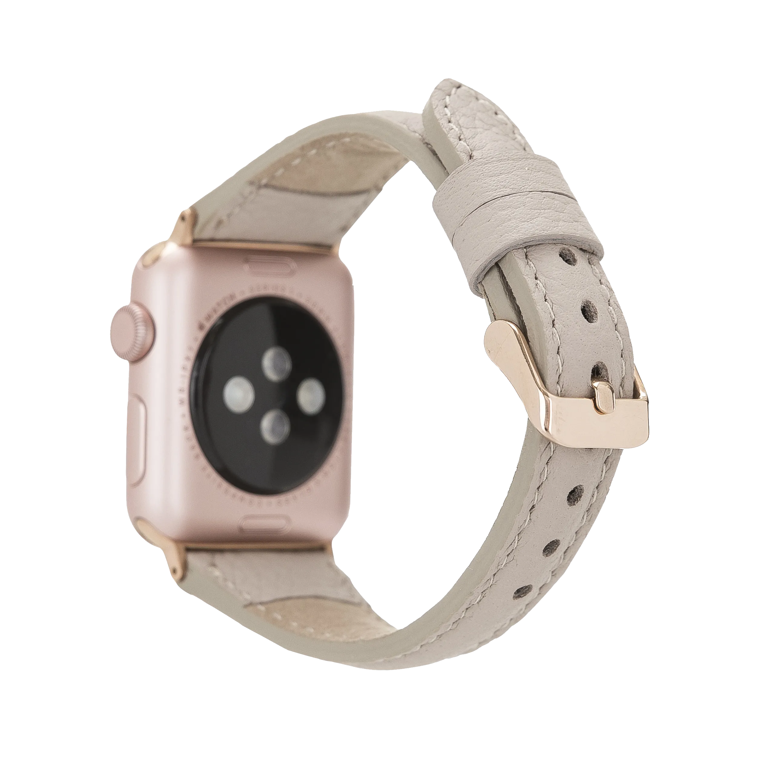 DelfiCase Beige Leather Watch Band for Apple and Fitbit Versa 3 2 1