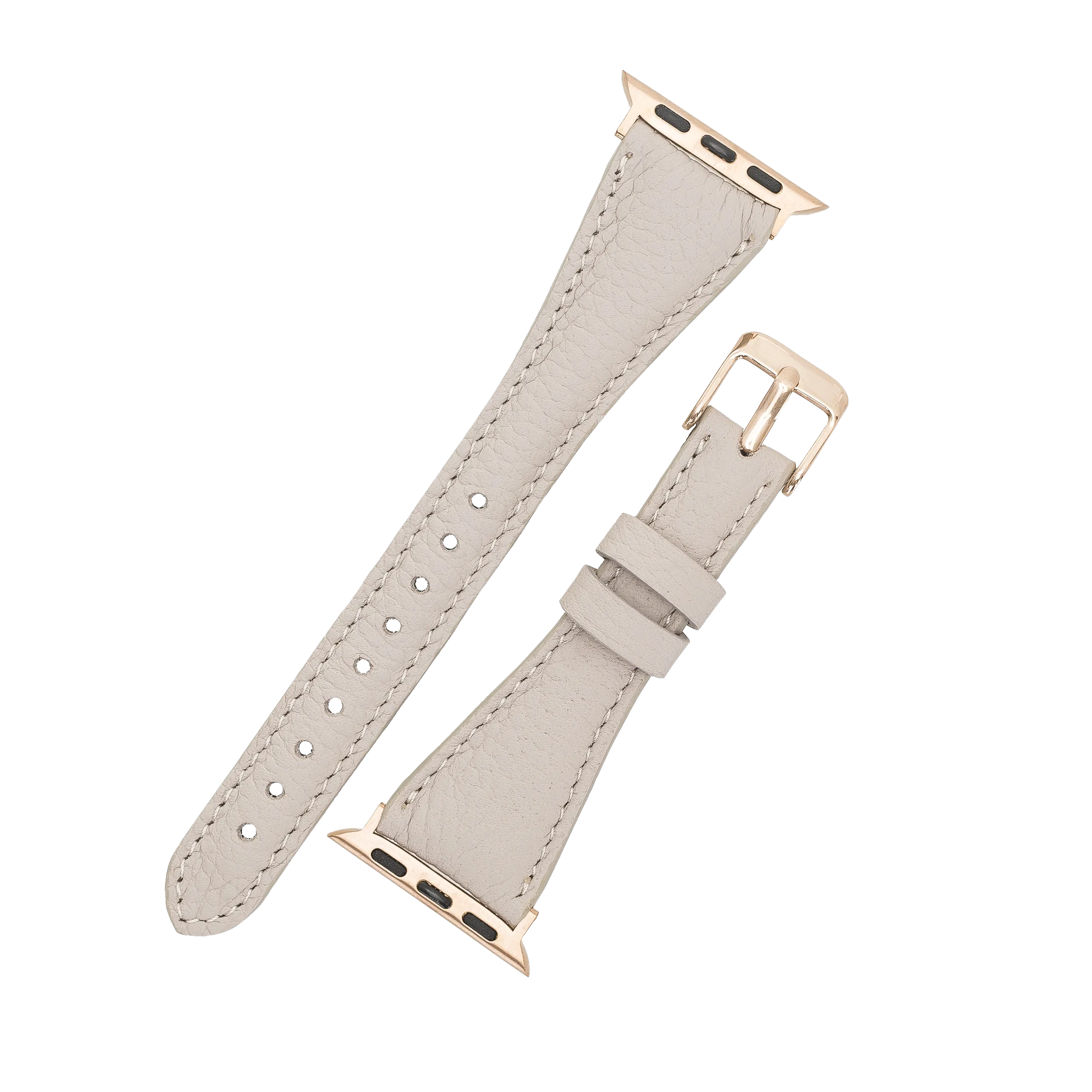 DelfiCase Beige Leather Watch Band for Apple and Fitbit Versa 3 2 1