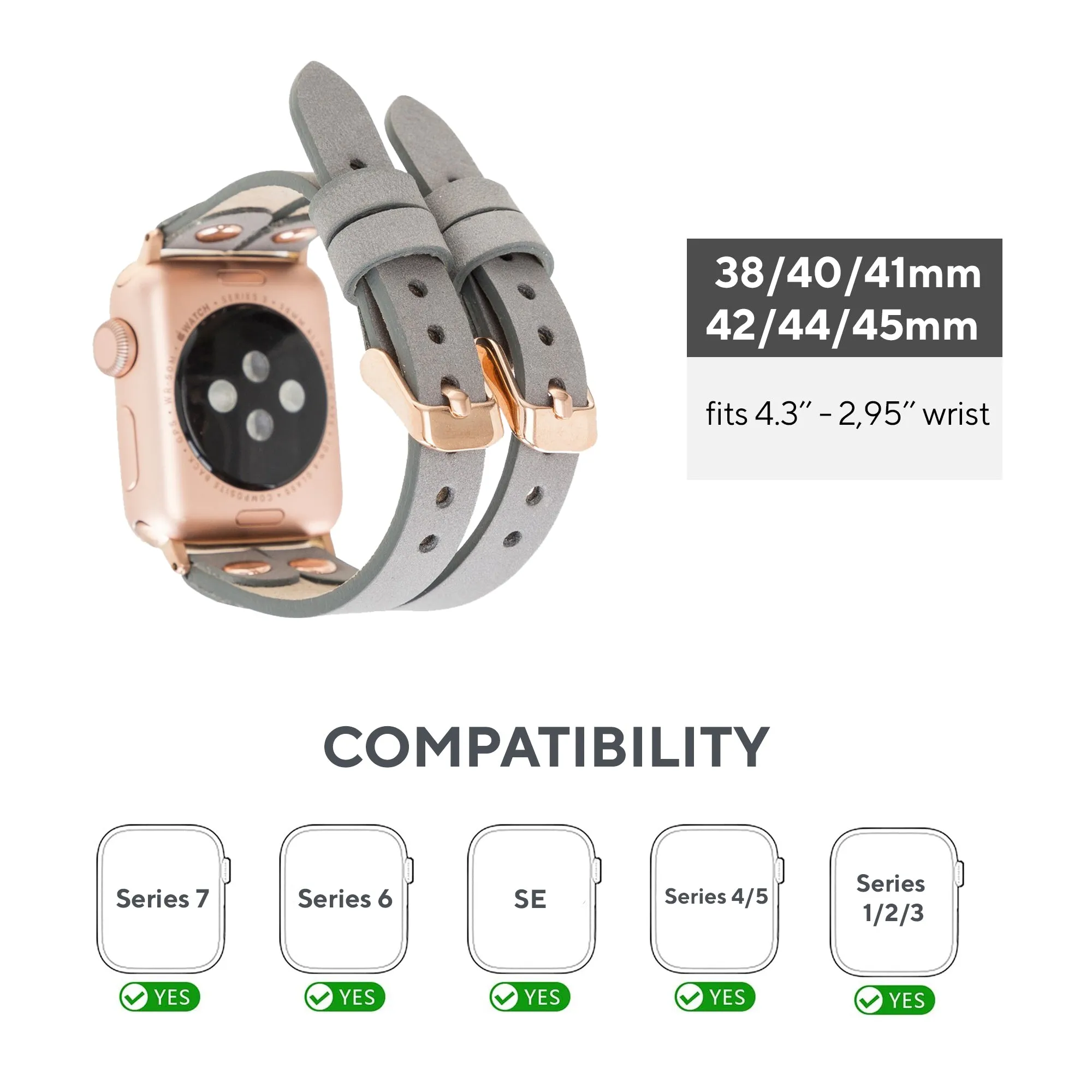 DelfiCase ELY Double Watch Band for Apple and Fitbit Versa 3 2 & 1