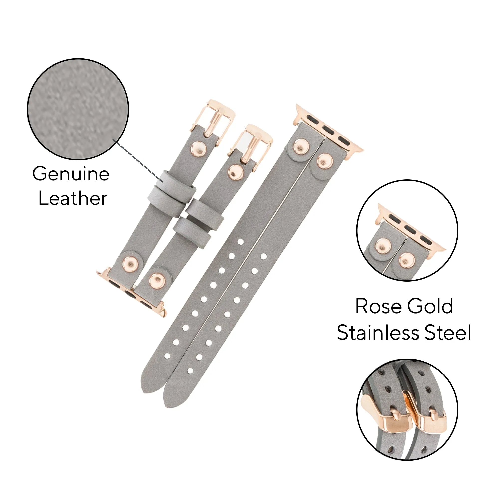 DelfiCase ELY Double Watch Band for Apple and Fitbit Versa 3 2 & 1