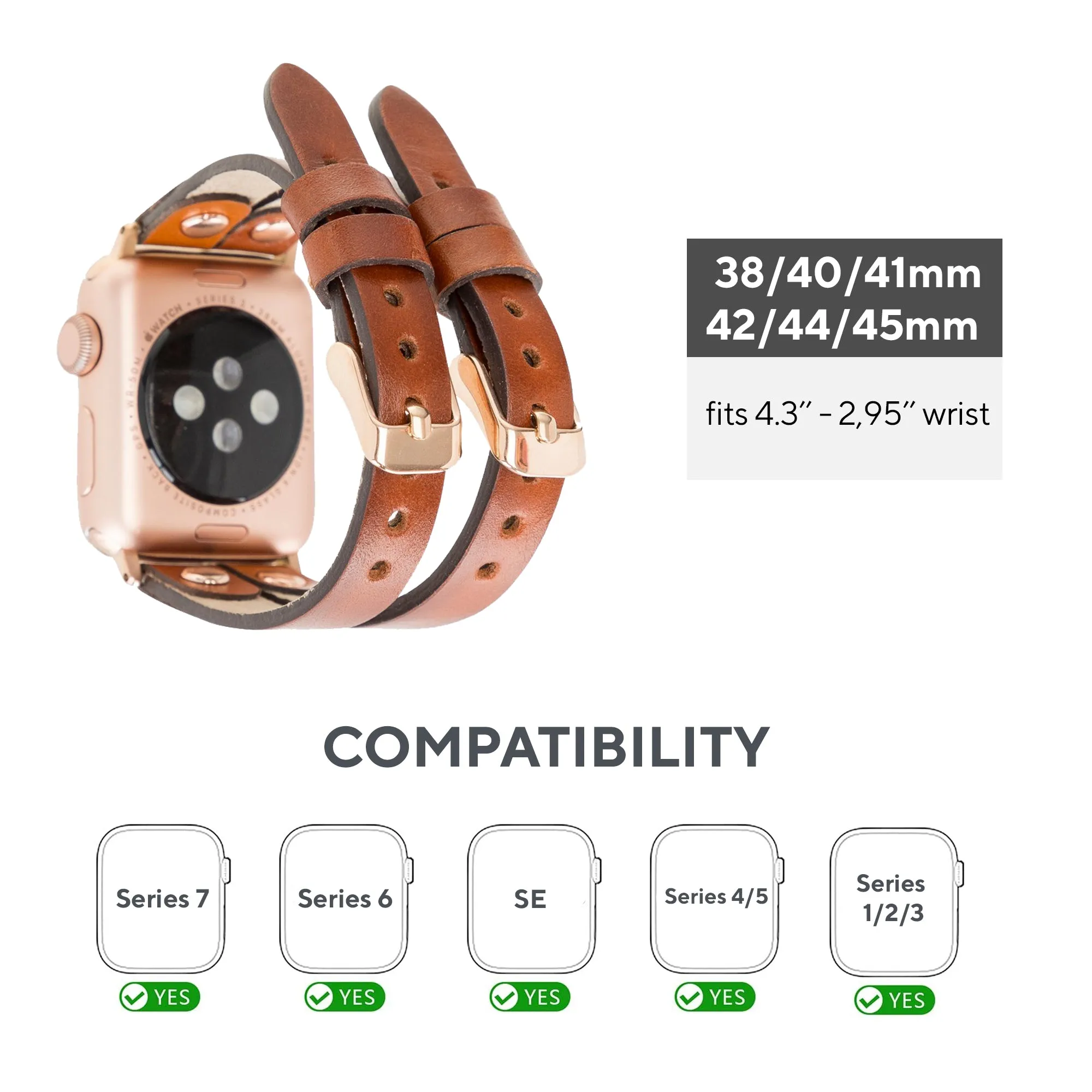 DelfiCase ELY Double Watch Band for Apple and Fitbit Versa 3 2 & 1