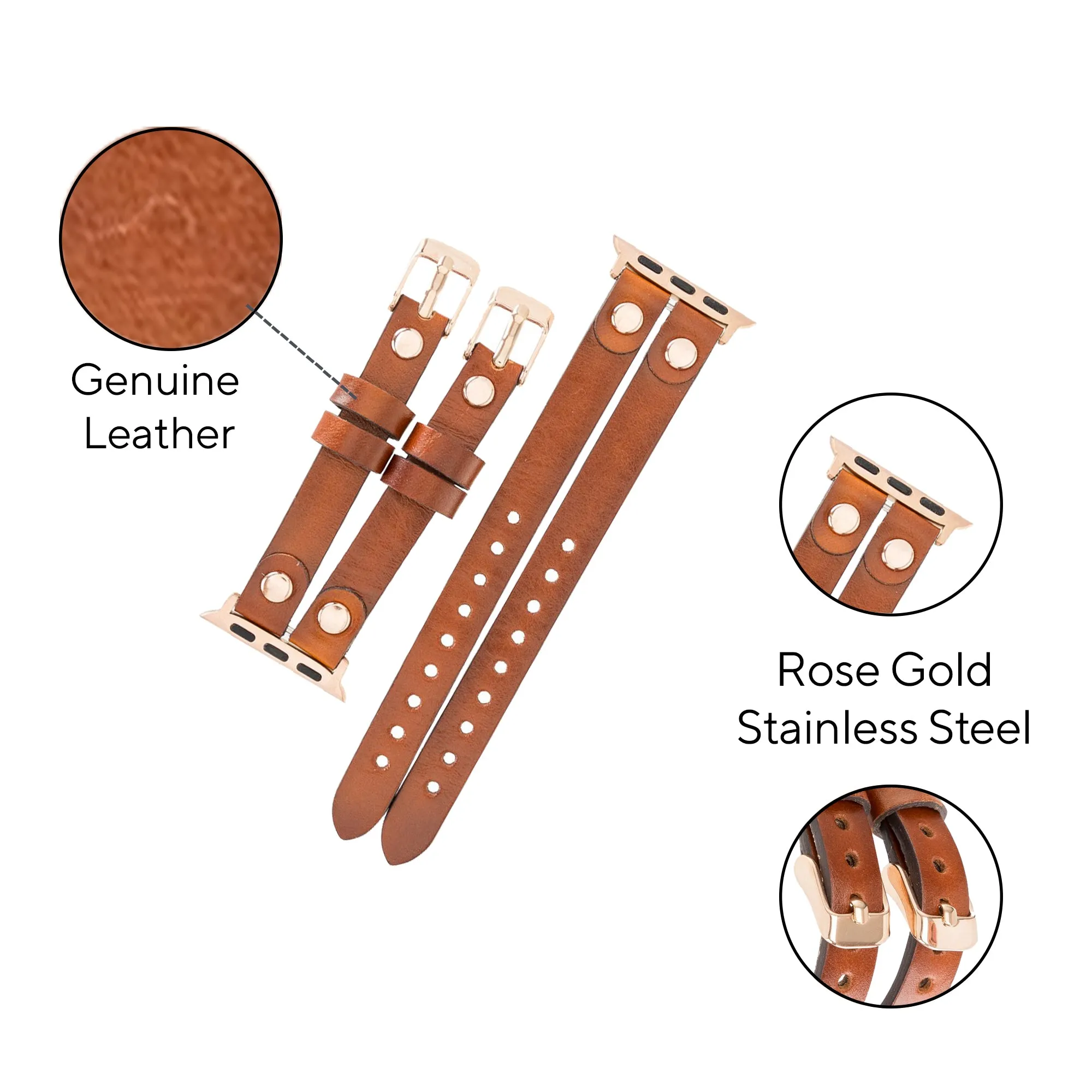 DelfiCase ELY Double Watch Band for Apple and Fitbit Versa 3 2 & 1