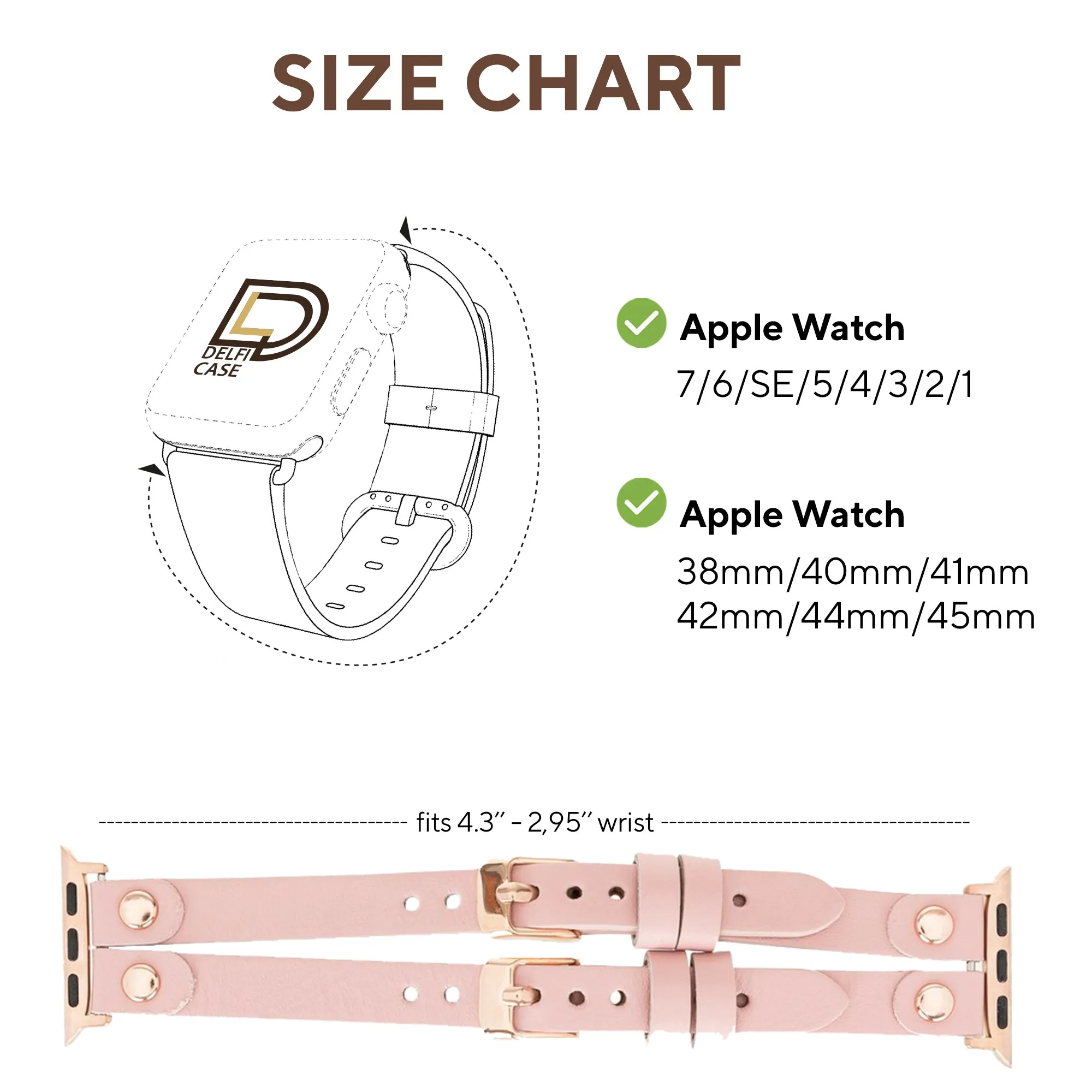 DelfiCase ELY Double Watch Band for Apple and Fitbit Versa 3 2 & 1