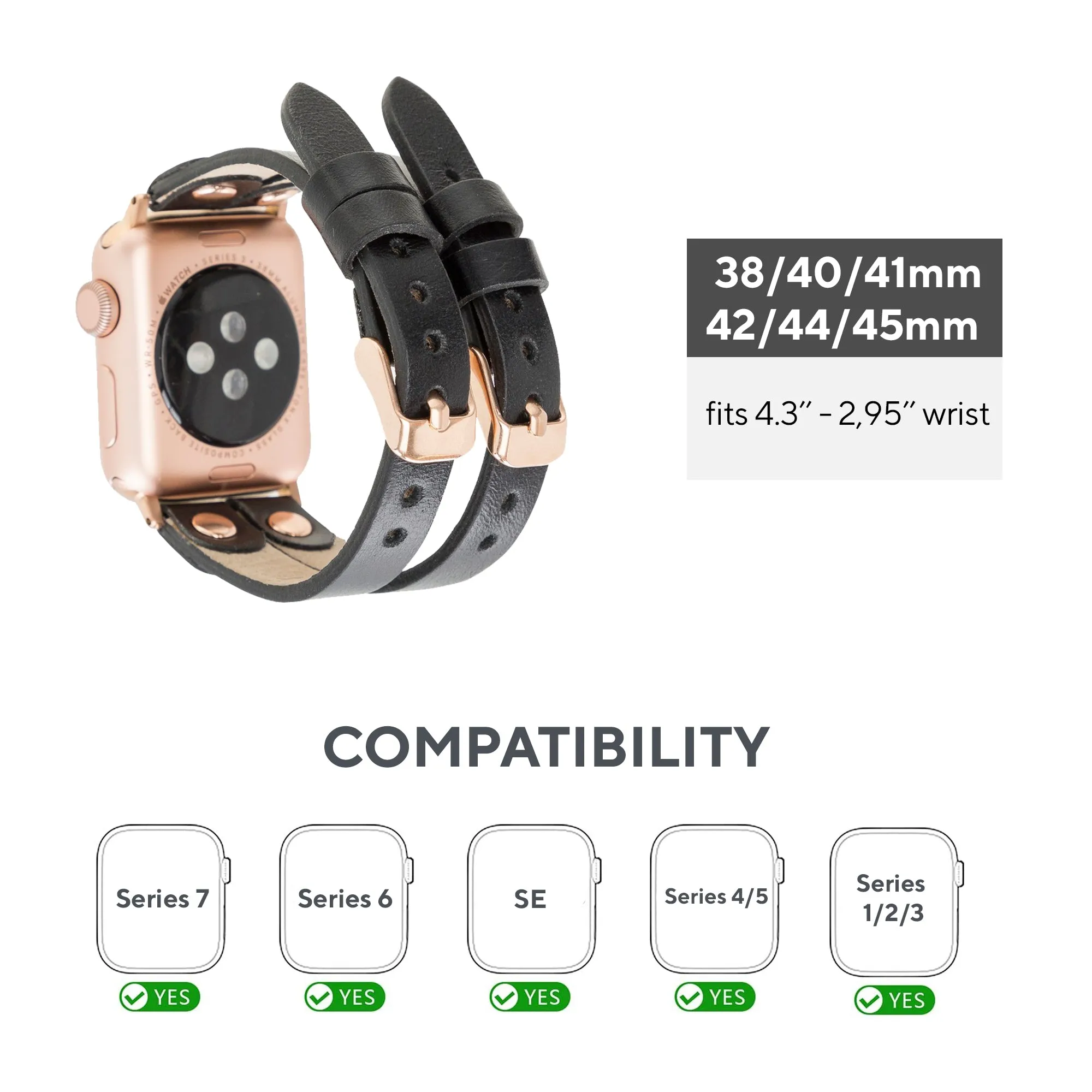 DelfiCase ELY Double Watch Band for Apple and Fitbit Versa 3 2 & 1