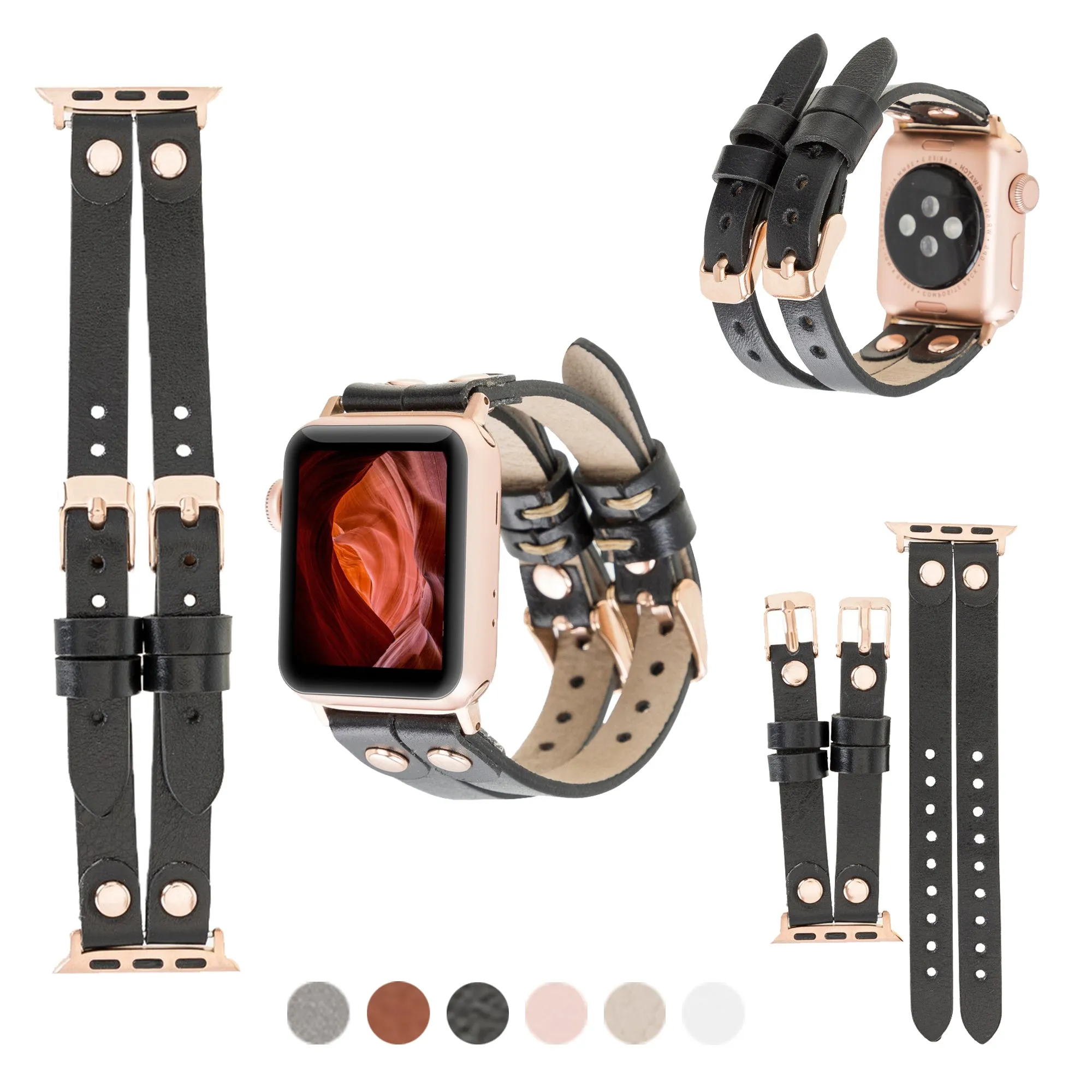 DelfiCase ELY Double Watch Band for Apple and Fitbit Versa 3 2 & 1