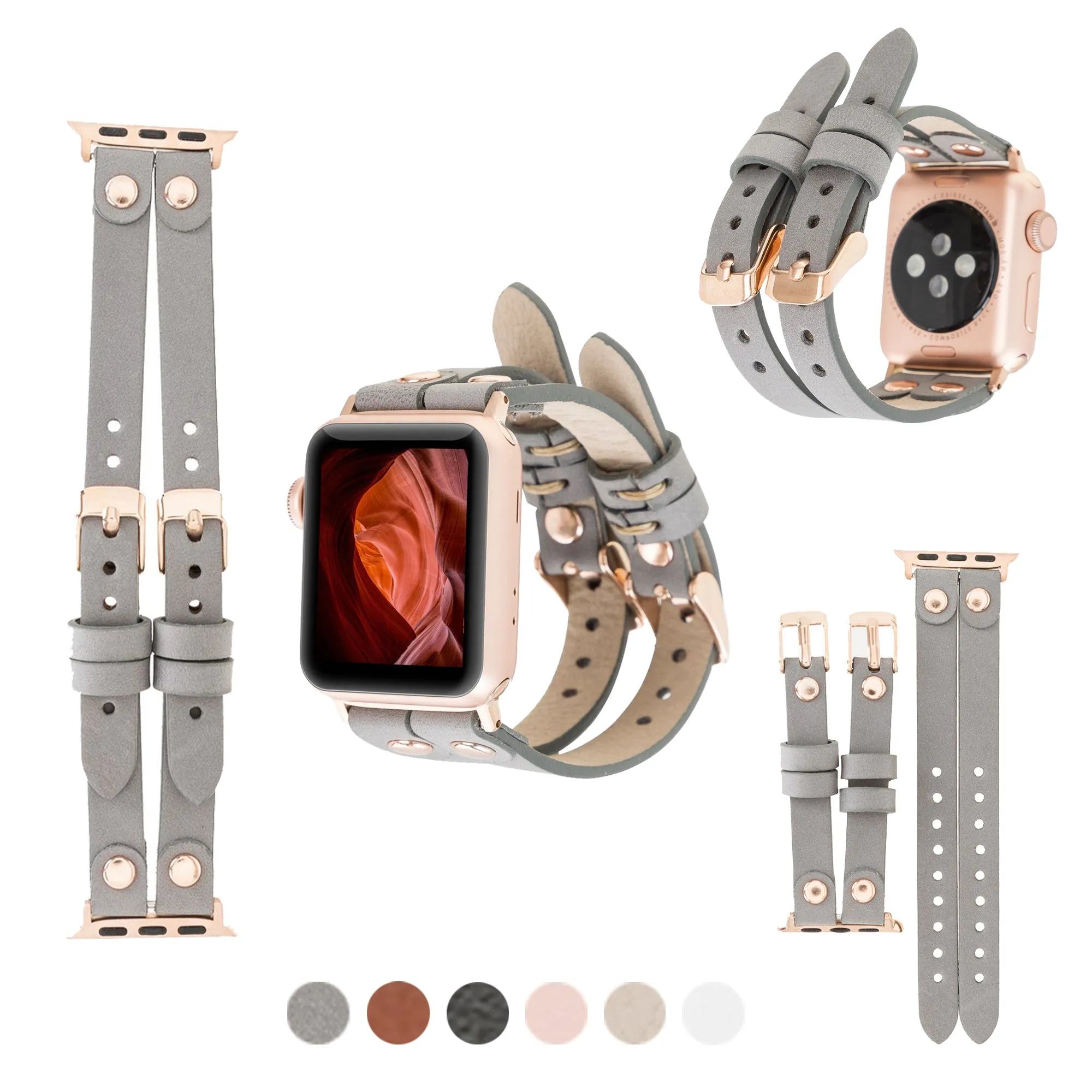 DelfiCase ELY Double Watch Band for Apple and Fitbit Versa 3 2 & 1