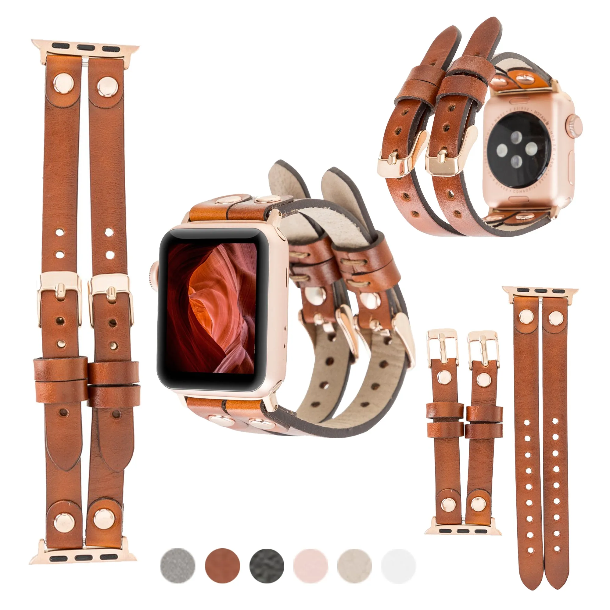 DelfiCase ELY Double Watch Band for Apple and Fitbit Versa 3 2 & 1