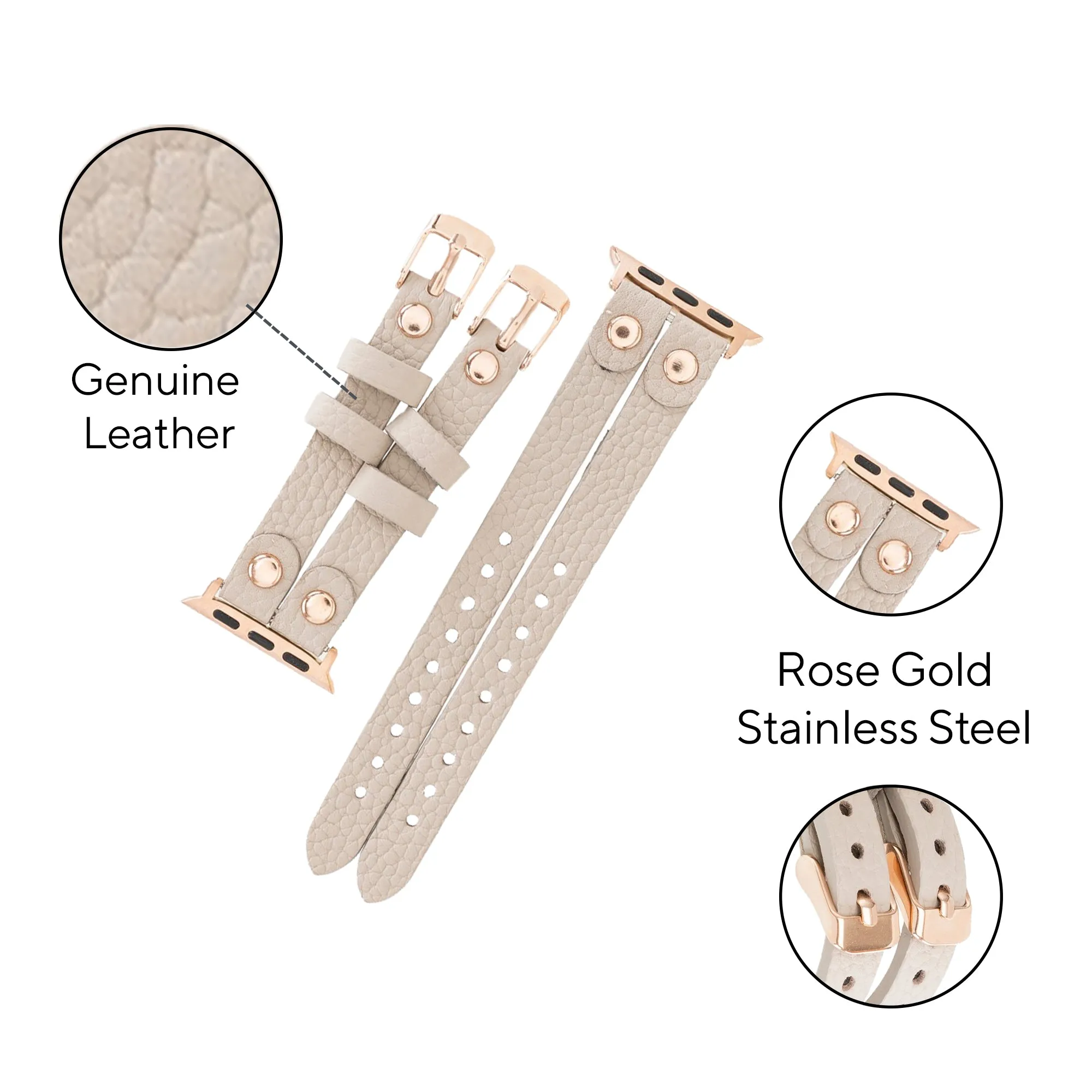 DelfiCase ELY Double Watch Band for Apple and Fitbit Versa 3 2 & 1