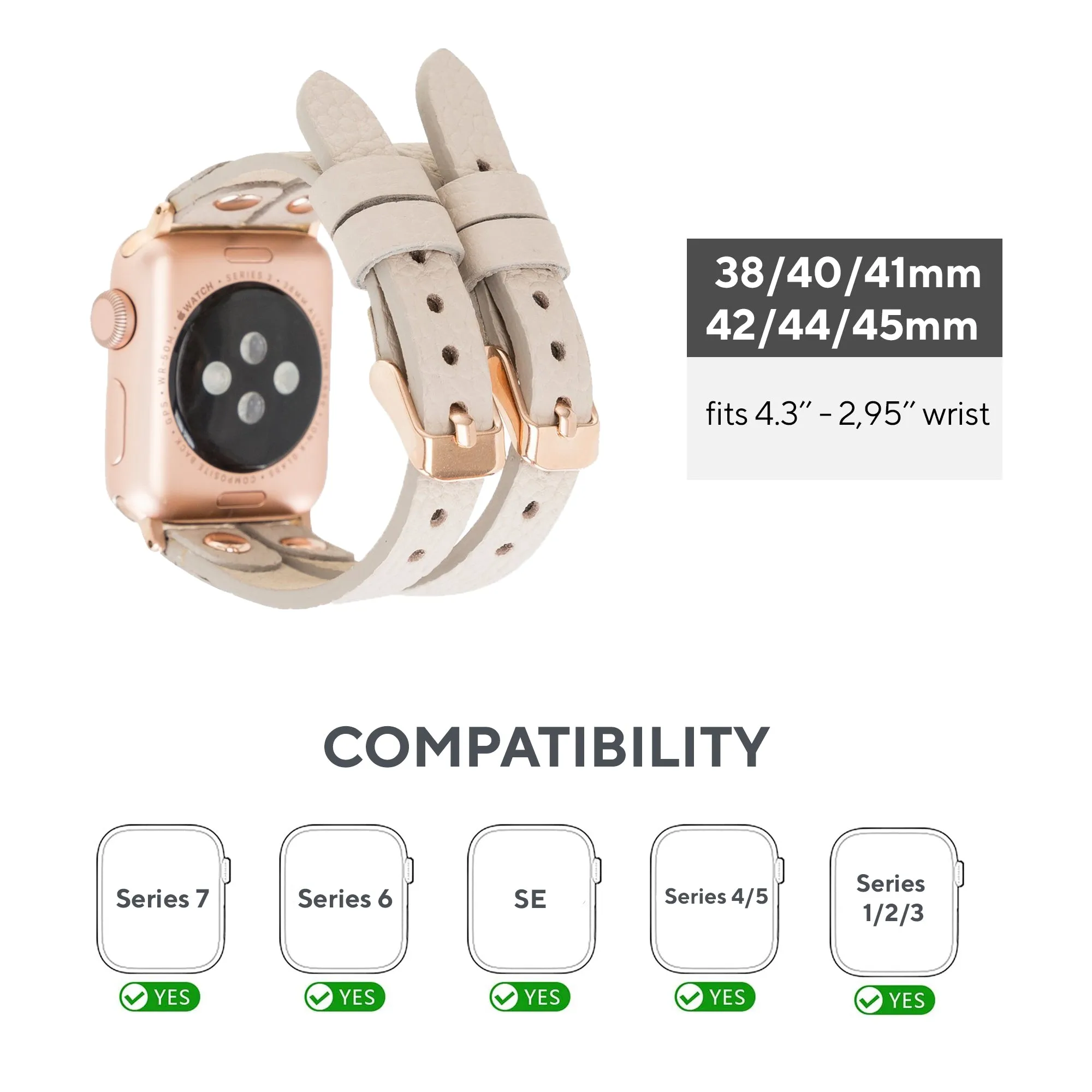 DelfiCase ELY Double Watch Band for Apple and Fitbit Versa 3 2 & 1