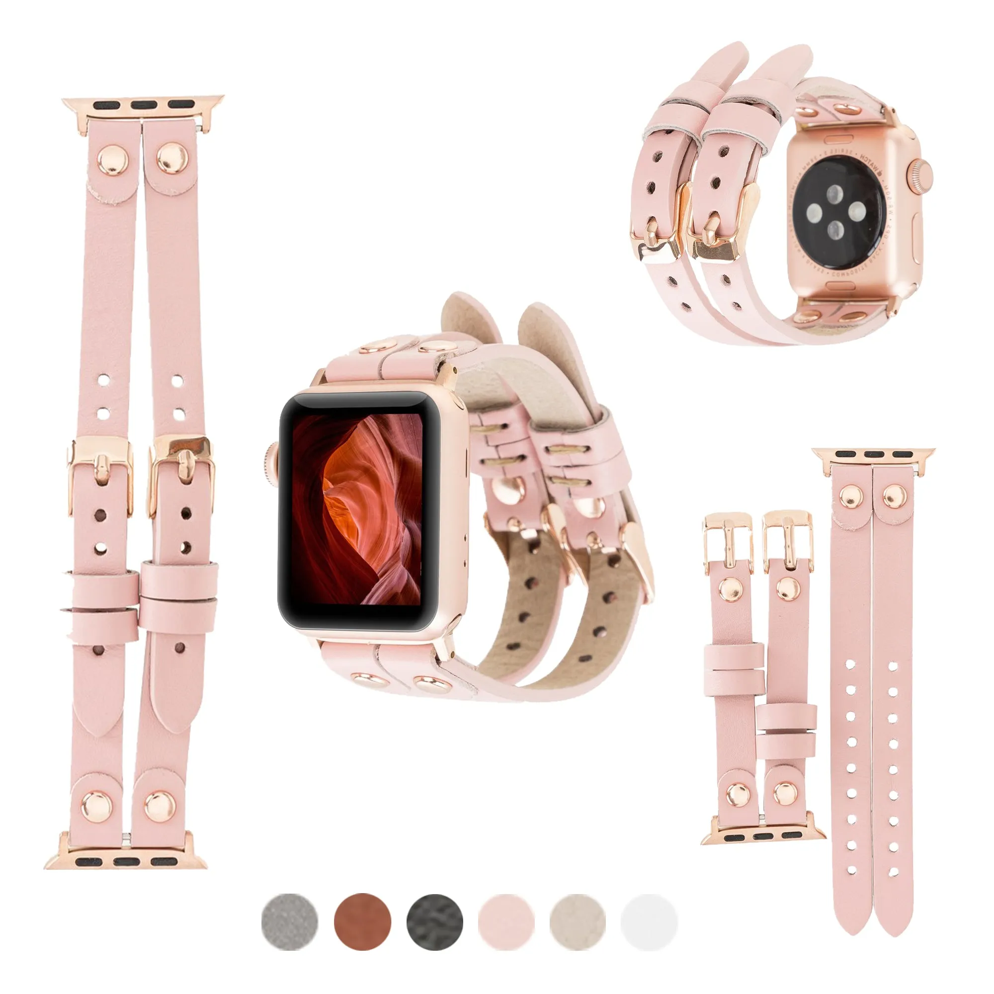 DelfiCase ELY Double Watch Band for Apple and Fitbit Versa 3 2 & 1