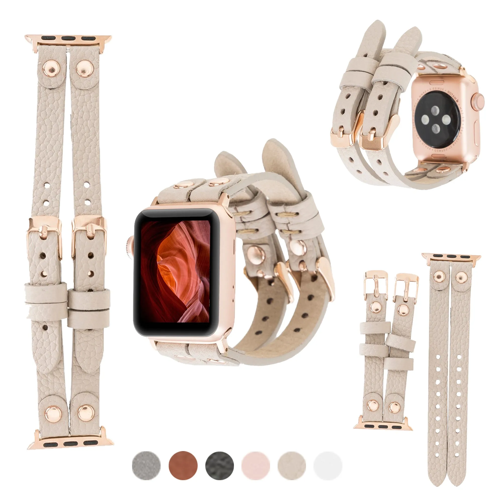 DelfiCase ELY Double Watch Band for Apple and Fitbit Versa 3 2 & 1