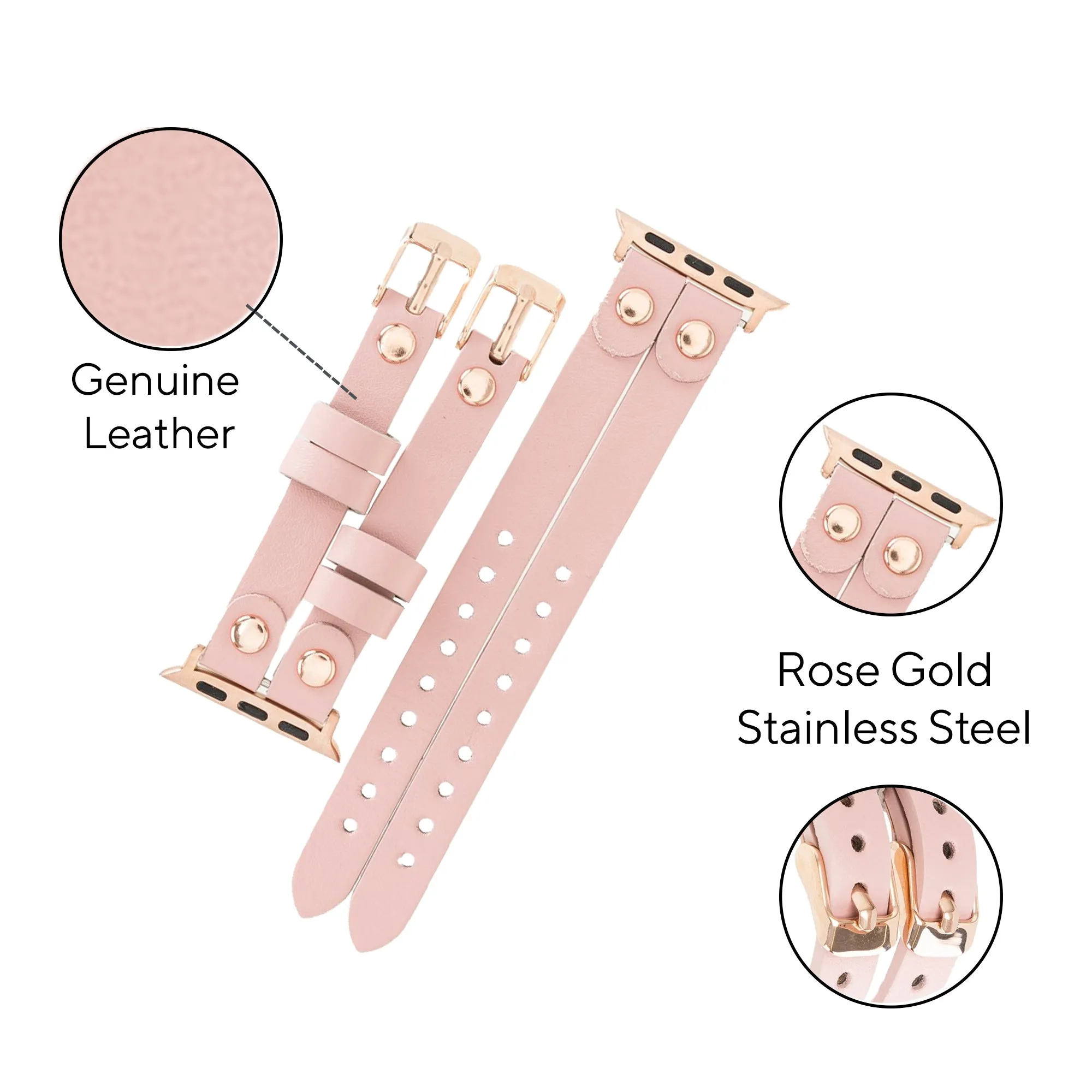DelfiCase ELY Double Watch Band for Apple and Fitbit Versa 3 2 & 1