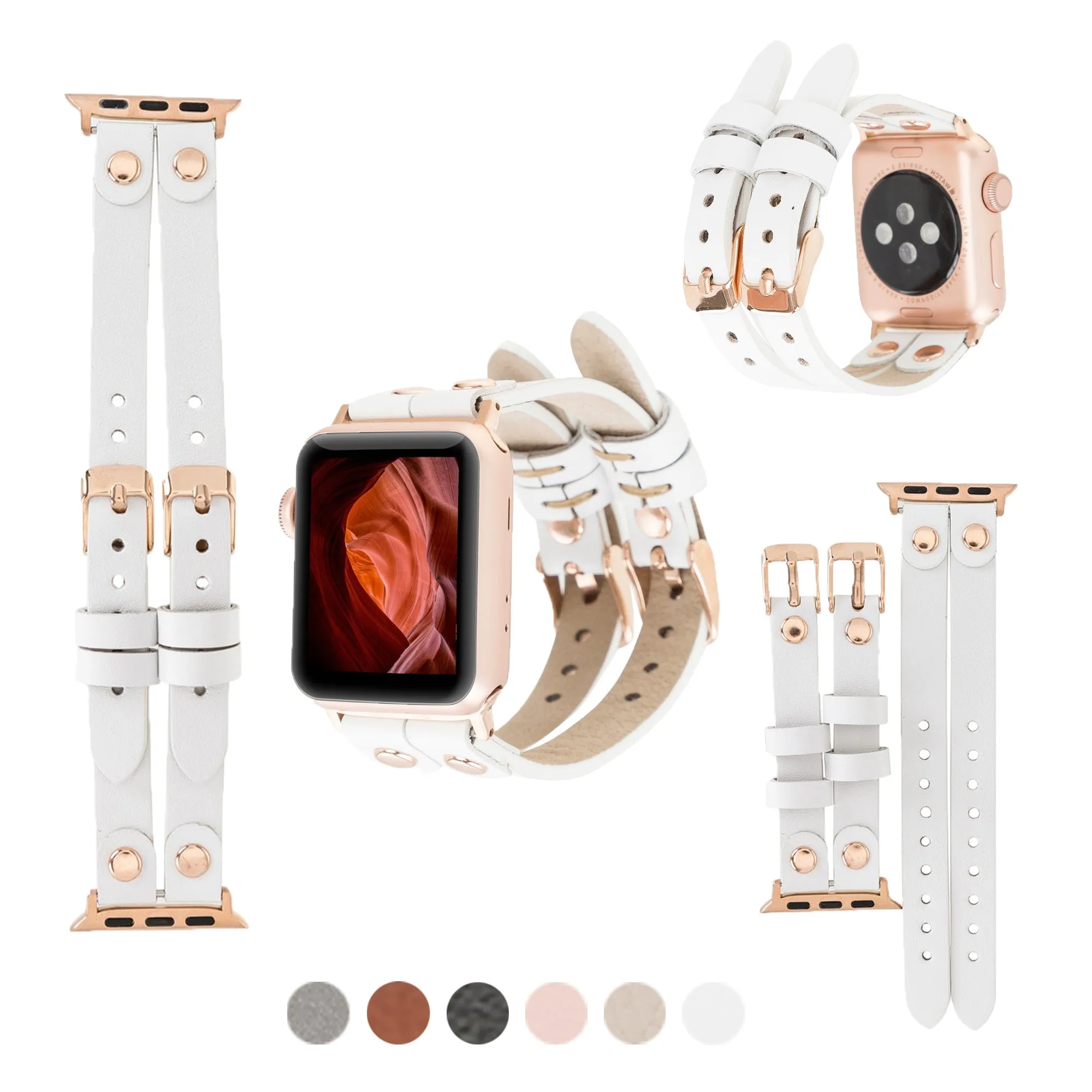 DelfiCase ELY Double Watch Band for Apple and Fitbit Versa 3 2 & 1