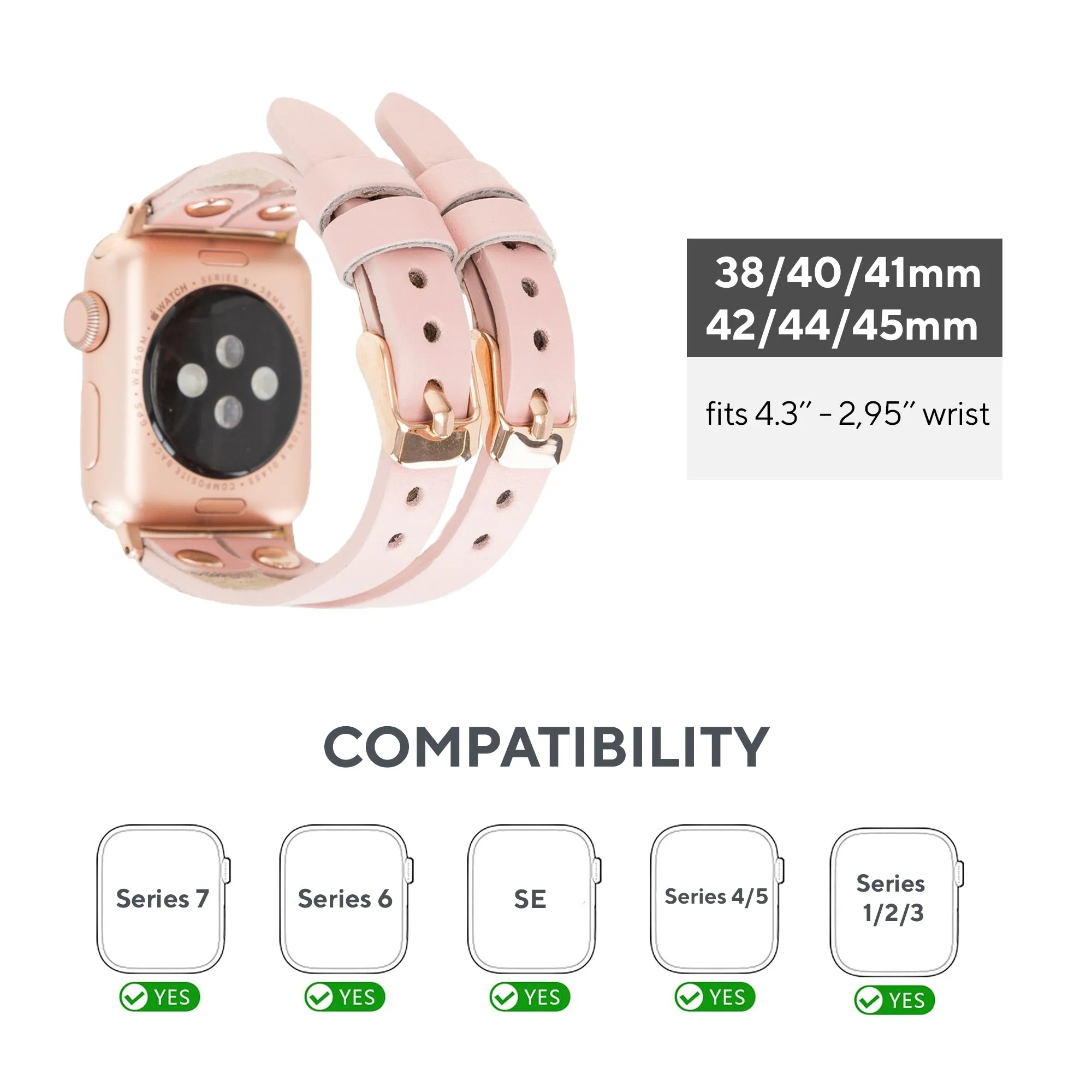 DelfiCase ELY Double Watch Band for Apple and Fitbit Versa 3 2 & 1