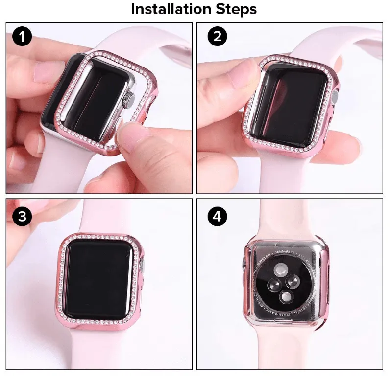Designer Luxury Band Compatible With Apple Watch With Protective Cover