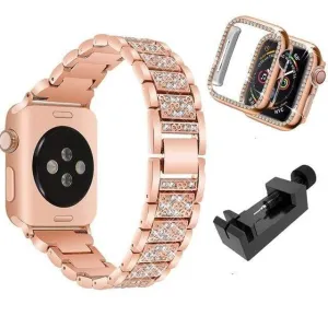 Designer Luxury Band Compatible With Apple Watch With Protective Cover