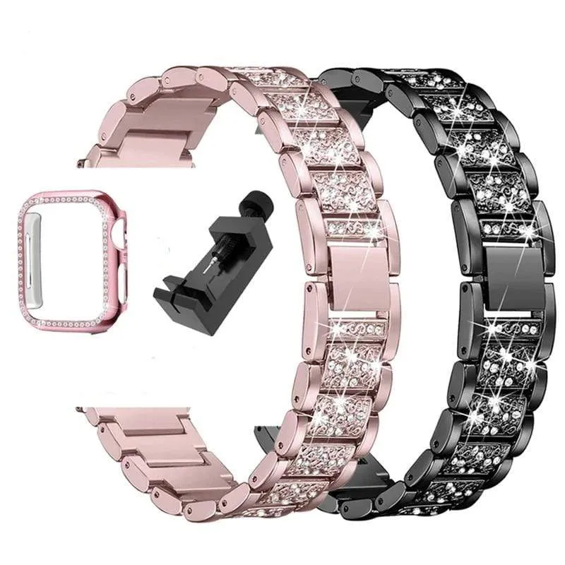 Designer Luxury Band Compatible With Apple Watch With Protective Cover