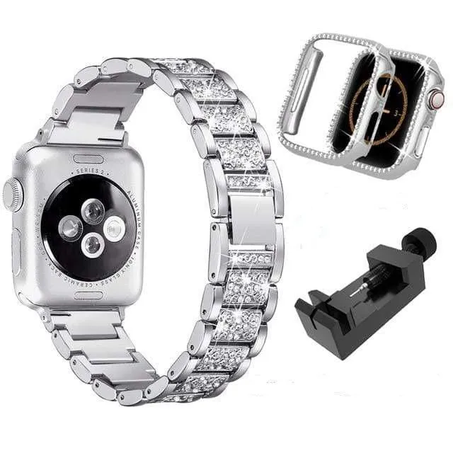 Designer Luxury Band Compatible With Apple Watch With Protective Cover