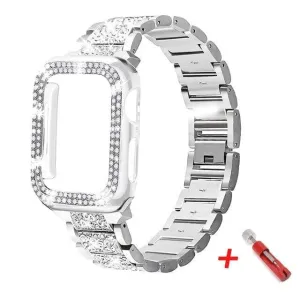 Diamond Watch Band With Case   FREE Band Adjuster Tool