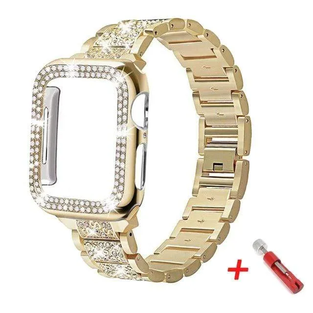 Diamond Watch Band With Case   FREE Band Adjuster Tool