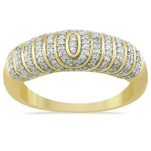 Diamond Wedding Band Set in 10K Yellow Gold 1.17 Ctw
