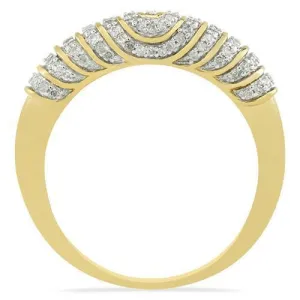Diamond Wedding Band Set in 10K Yellow Gold 1.17 Ctw