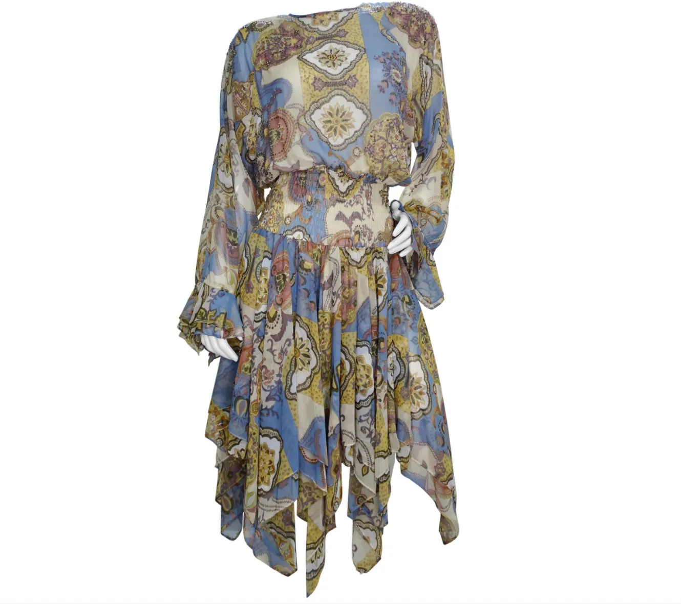 Diane Freis 1980s Printed Dress